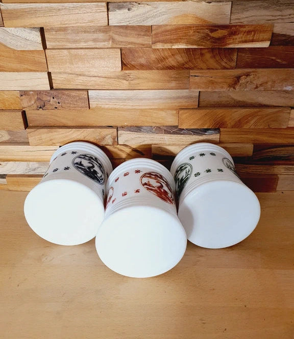 Lot de 3 Bocaux Milk Glass "Folklore Hollandais" : Le Chic Rétro-Pop (70's) 🇳🇱 - LVR