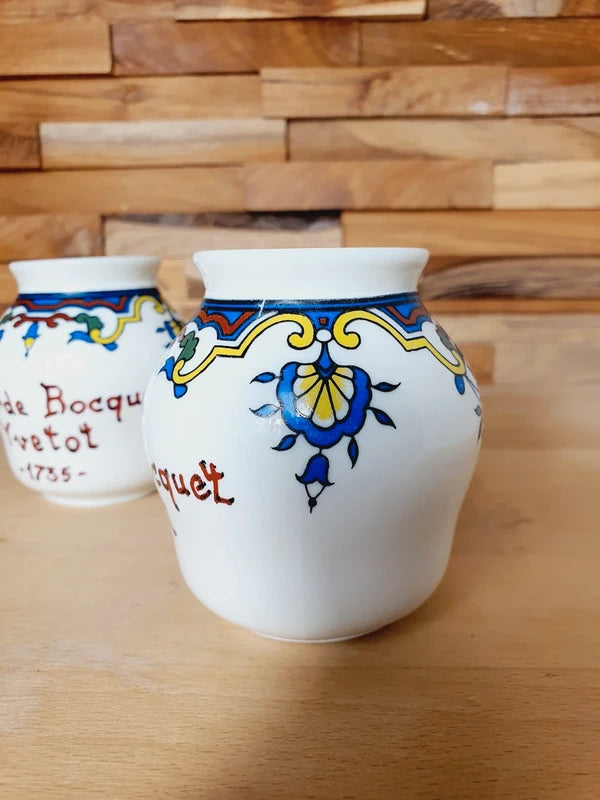 Paire de Pots à Moutarde Bocquet Yvetot : Charme Bistrot & Normandie (Années 60) 🇫🇷 - LVR