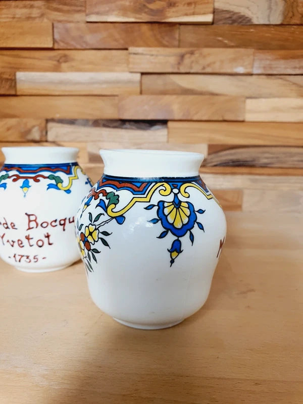 Paire de Pots à Moutarde Bocquet Yvetot : Charme Bistrot & Normandie (Années 60) 🇫🇷 - LVR