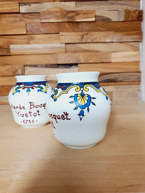 Paire de Pots à Moutarde Bocquet Yvetot : Charme Bistrot & Normandie (Années 60) 🇫🇷 - LVR