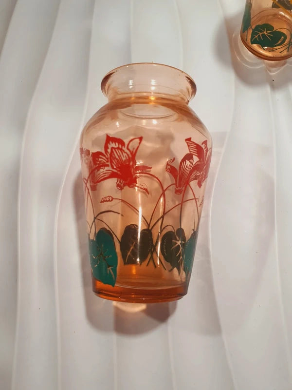 Duo de Petits Soliflores Vintage en Verre Lustré : Les Fleurs Pop (Années 1970)