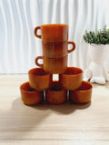 Lot de 8 Tasses à Café Arcopal "Volcan" : L'Esprit Pop des Années 70