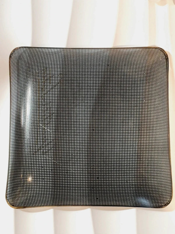 Coupelle Carrée Rétro "Quartier Latin" en Verre et Or (1960)