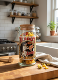 Bocal Publicitaire Terrot Dijon – Verre Épais & Liège (Style Épicerie Rétro) - LVR