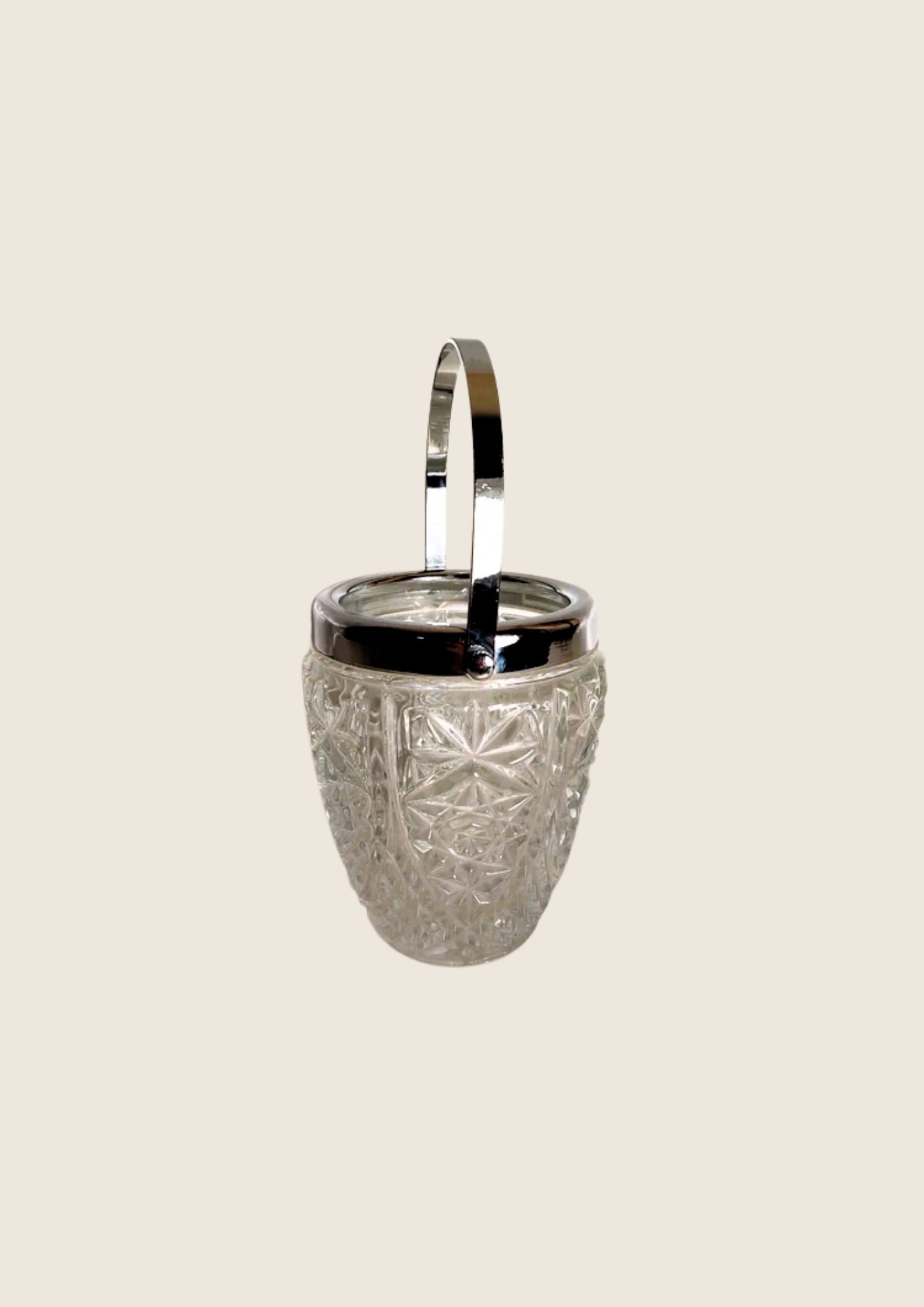 Seau à Glaçons Classique Chic – Verre Moulé & Chrome (Années 70) - LVR