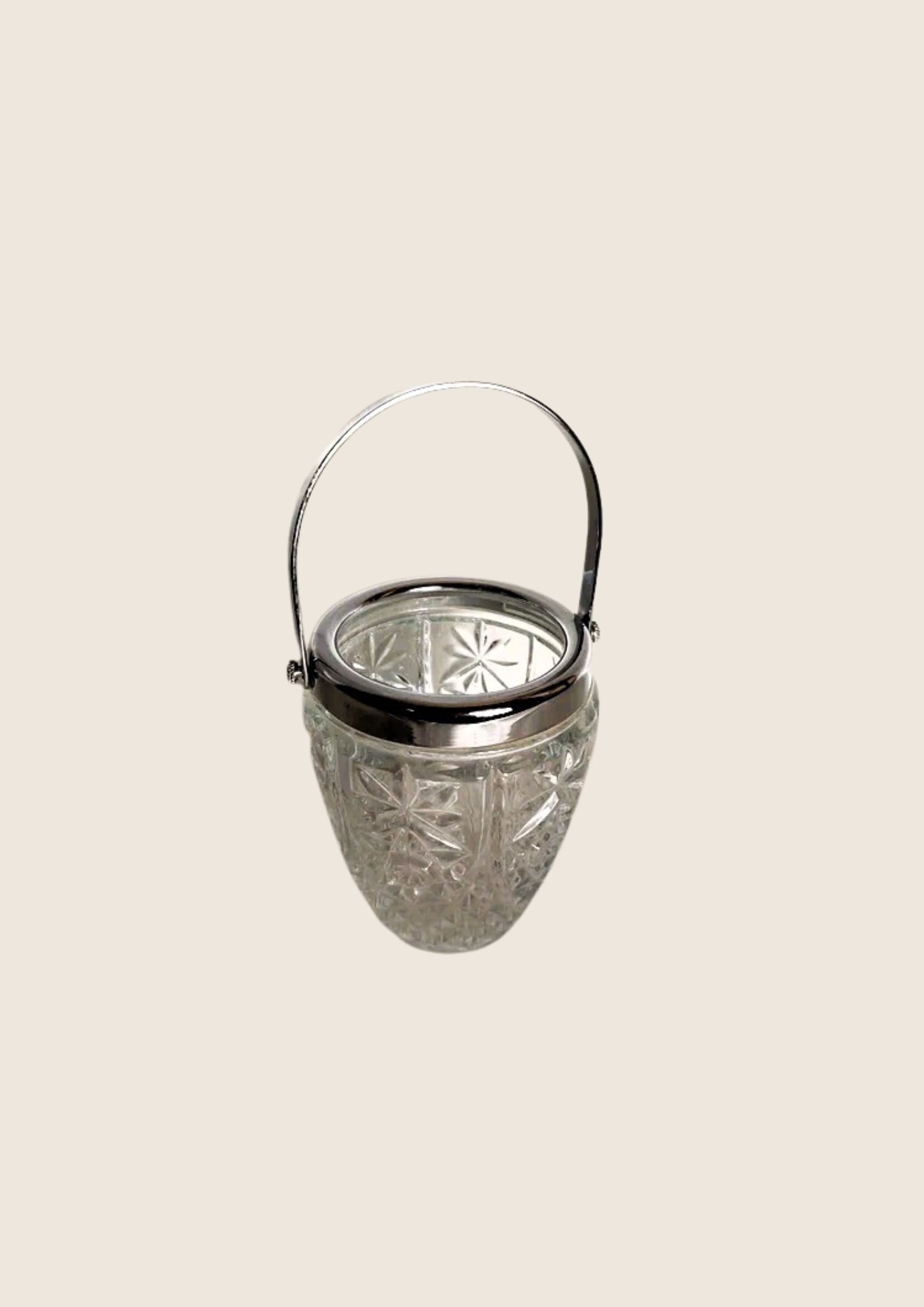 Seau à Glaçons Classique Chic – Verre Moulé & Chrome (Années 70) - LVR