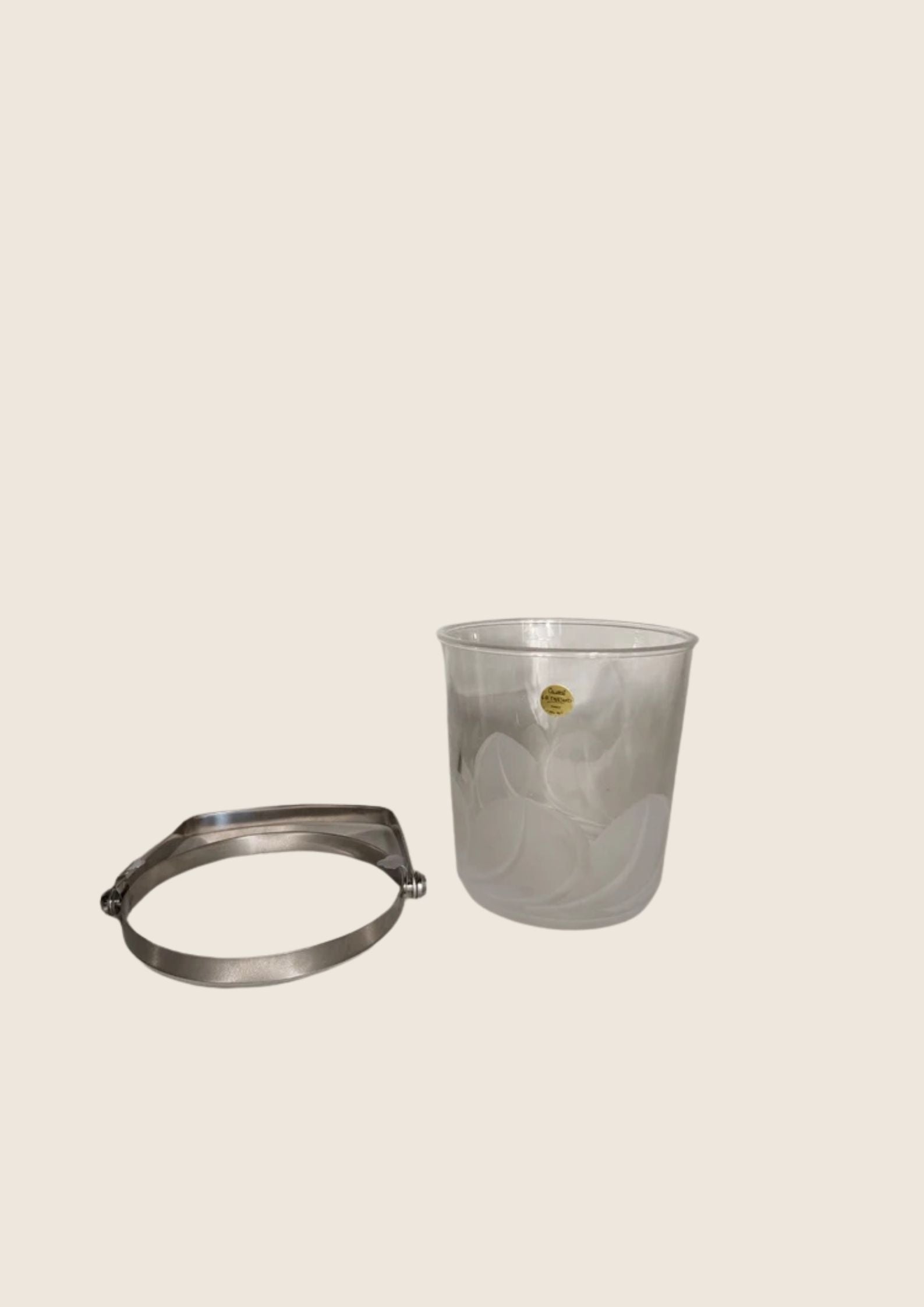 Seau à Glaçons JG Durand en Cristal 24% – Motif Feuilles Givré (Vintage 70s) - LVR