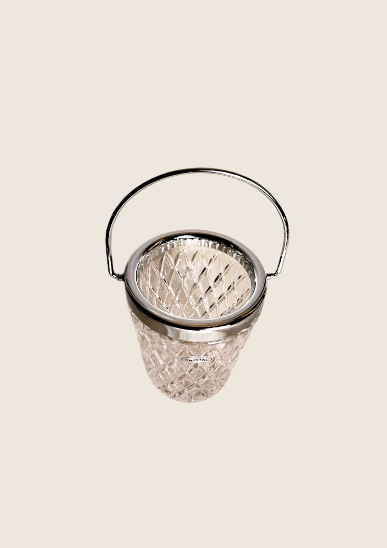 Le Bijou de l'Apéro : Seau à Glaçons en Cristal Taillé Diamant – Vintage 50s-60s - LVR