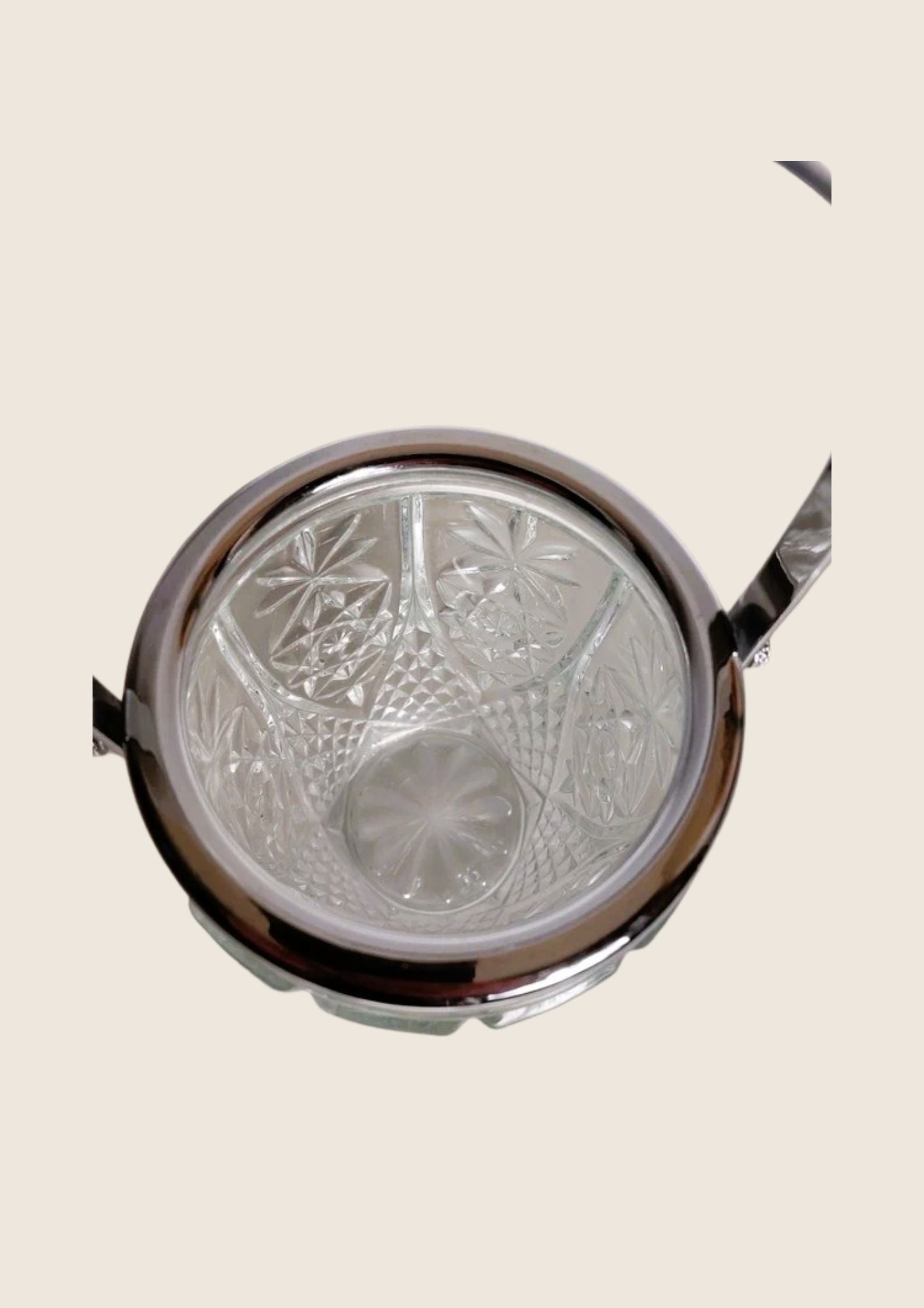Seau à Glaçons Classique Chic – Verre Moulé & Chrome (Années 70) - LVR