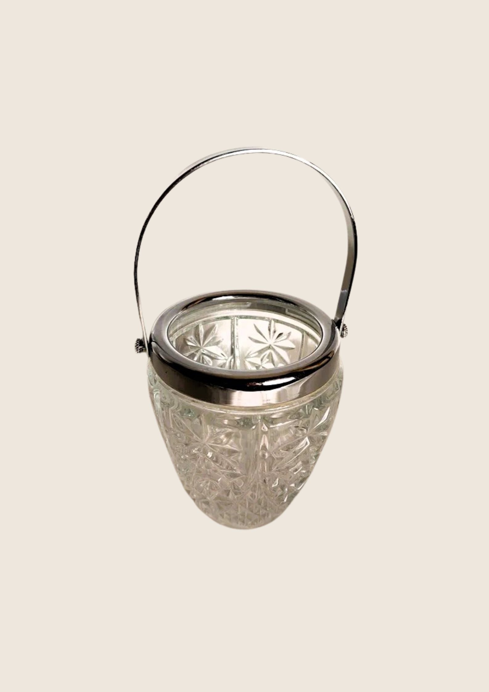 Seau à Glaçons Classique Chic – Verre Moulé & Chrome (Années 70) - LVR