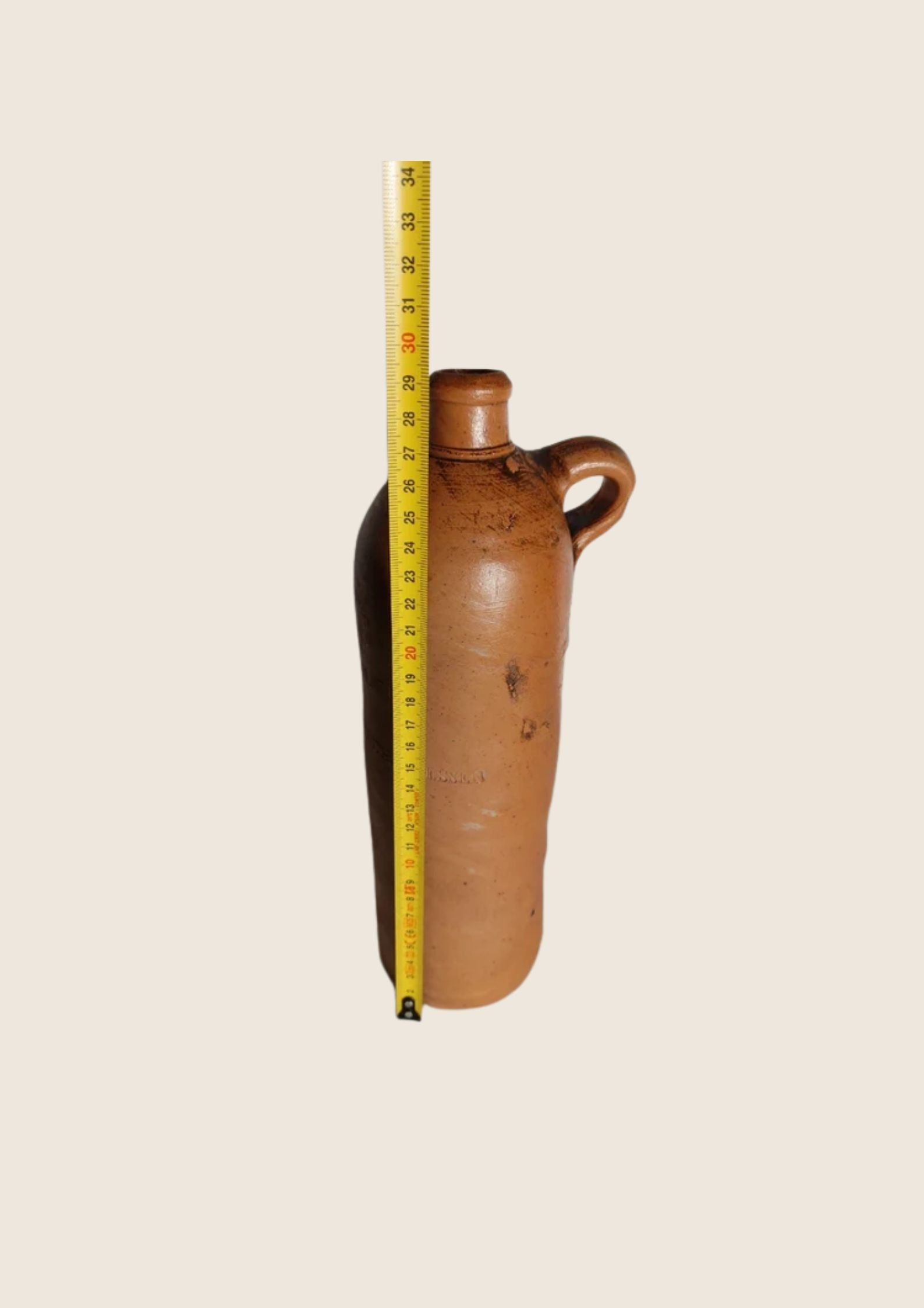 Bouteille Selters Antique en Grès Brun – Sceau "Schwalheim" (1860-1900) 29 cm - LVR