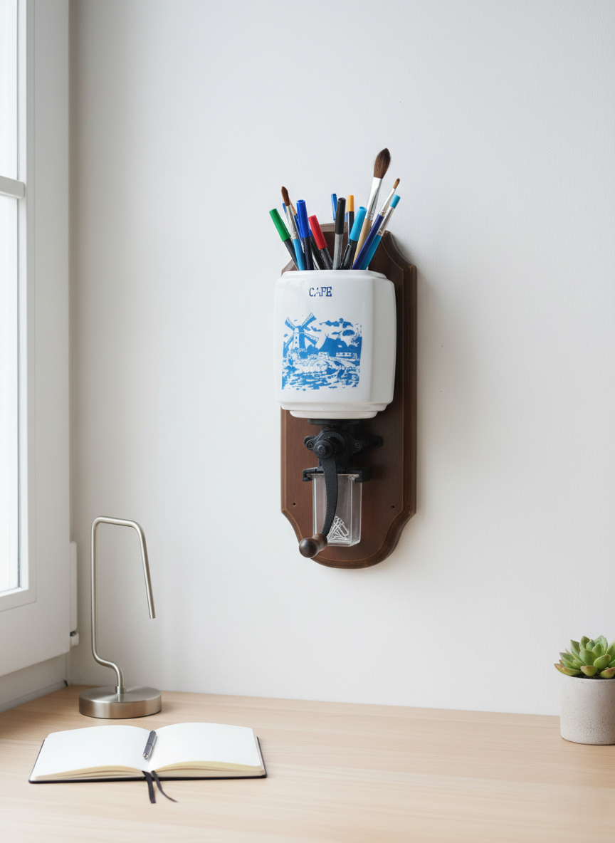 Ancien Moulin à Café Mural : Base Idéale Upcycling et Déco Plantes (Années 50) ☕🌿 - LVR