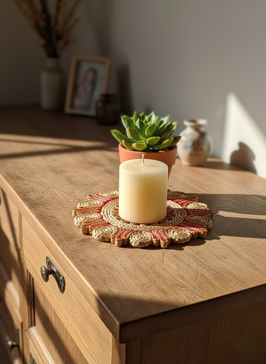 Quatuor Boho-Chic : Sets de Table Tressés "Natural Living" (70's) - LVR