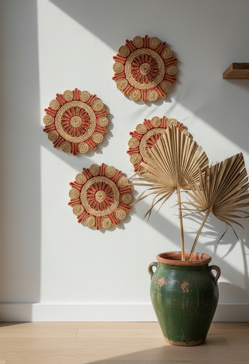 Quatuor Boho-Chic : Sets de Table Tressés "Natural Living" (70's) - LVR