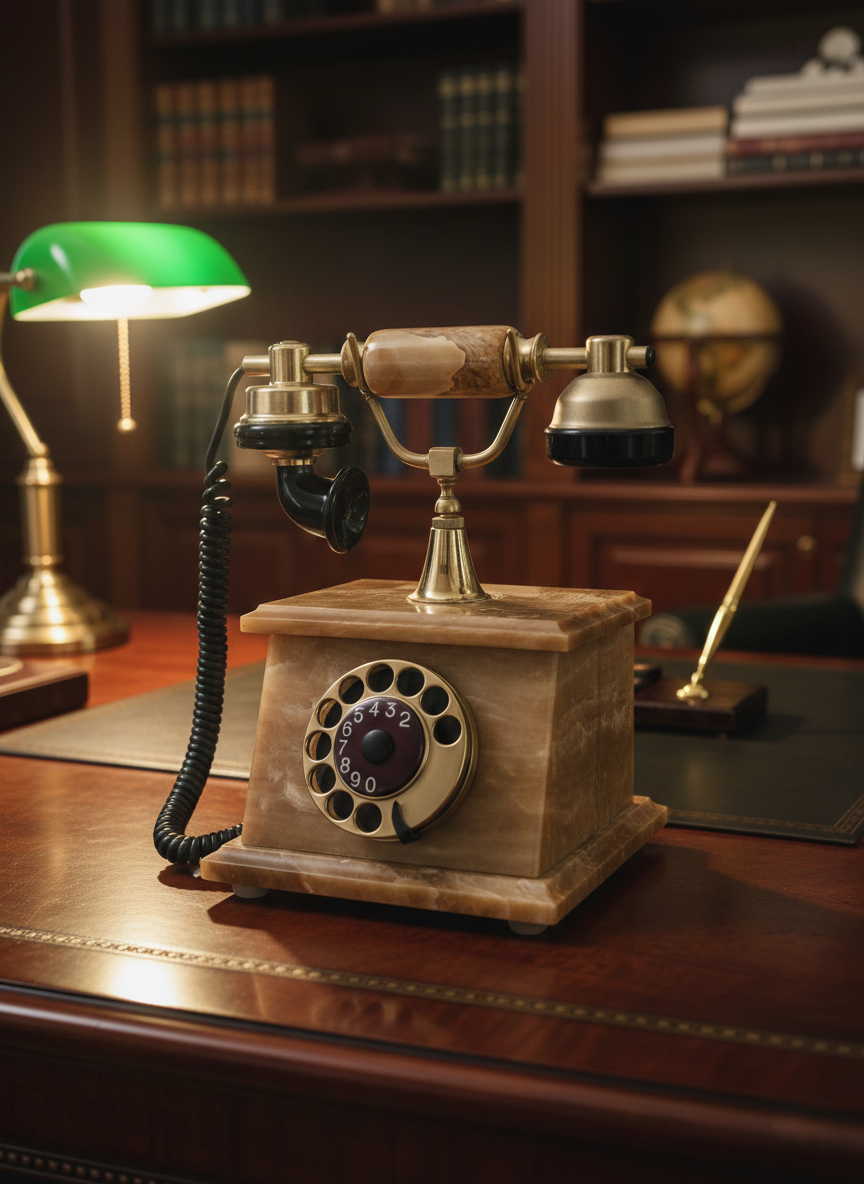 Téléphone de Luxe Italien : Onyx, Marbre & Or 24 Carats (Années 70-80) 🇮🇹💎 - LVR