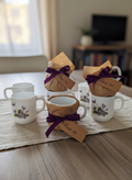Lot de 8 Tasses Arcopal France – Collection "Violettes" – Vintage 70's - LVR