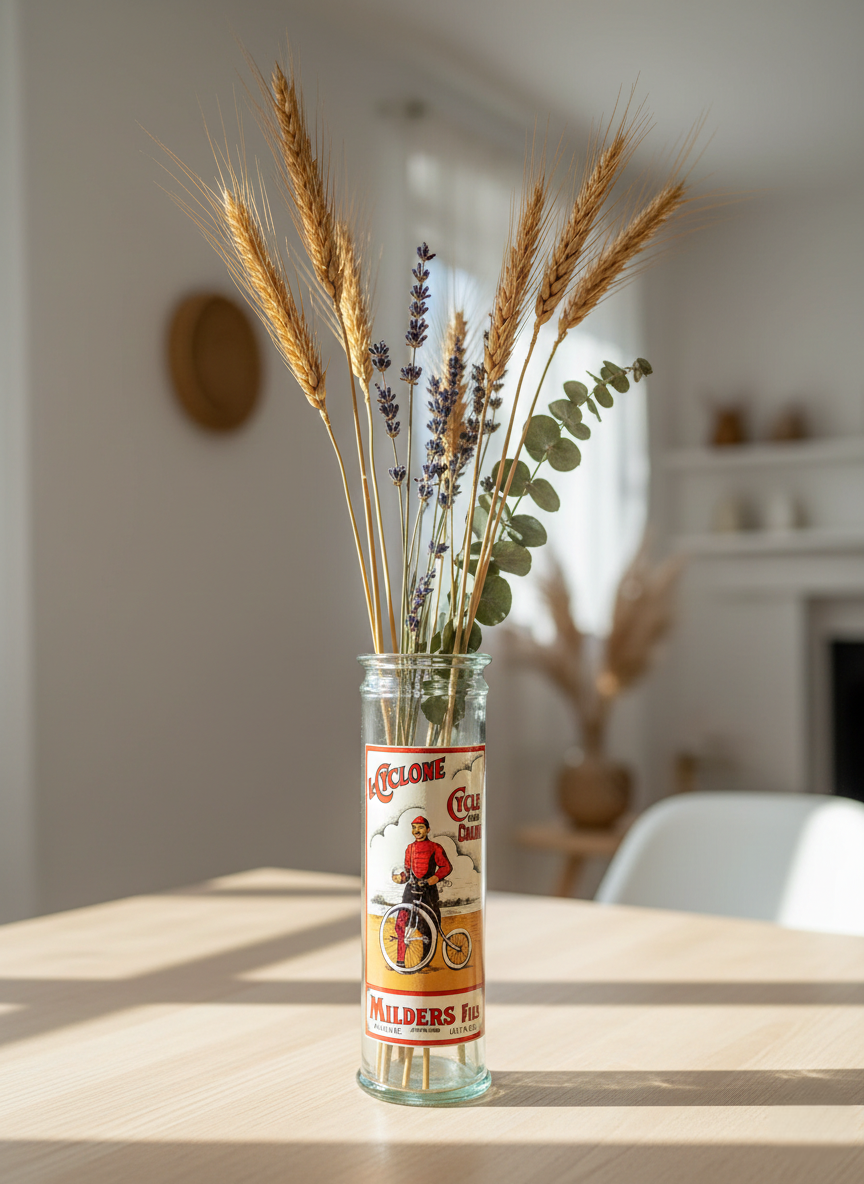 Grand Bocal à Pâtes Vintage "Milders Fils - Le Cyclone" – Verre & Bouchon Liège (31,5 cm) - LVR