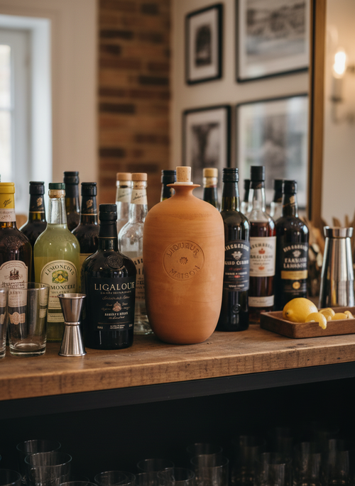 Bouteille "Liqueur Maison" en Terracotta – Artisanat Rustique & Authentique - LVR