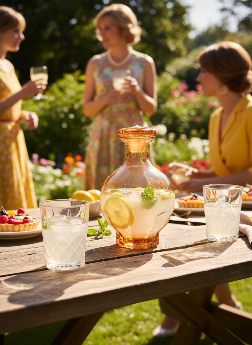 Carafe "Apricot Sunset" : La Douceur du Verre Rose-Orangé (60-70's) - LVR