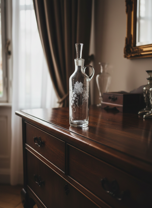 Carafe à Vin Vintage : Vigne en Verre Dépoli et Givré (Années 40-50) 🍇 - LVR