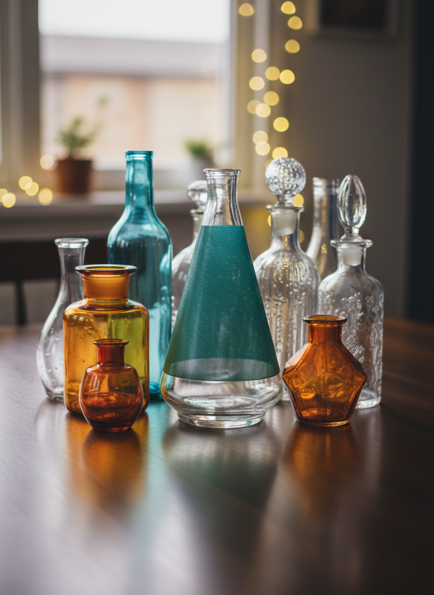 Carafe Vintage BVB : Motif Résille Vert Émeraude (Années 70) 🥂 - LVR