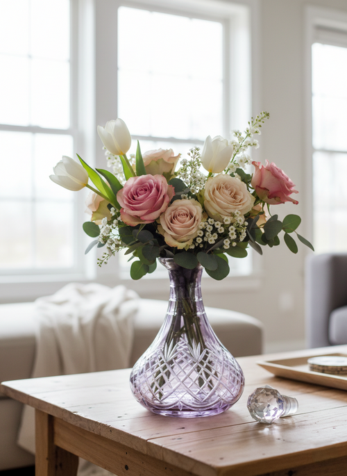 Carafe en Cristal Taillé Violet Améthyste : L'Éclat des Sixties 💜 - LVR