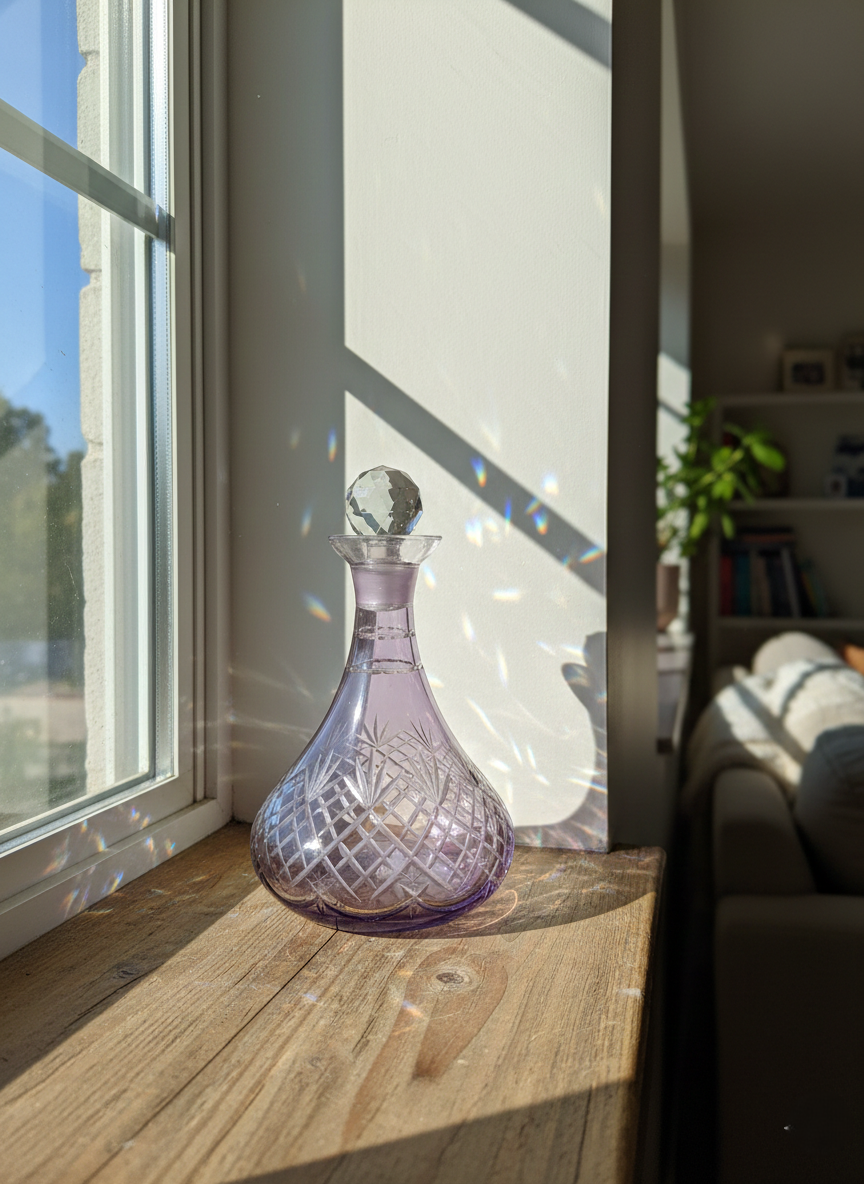 Carafe en Cristal Taillé Violet Améthyste : L'Éclat des Sixties 💜 - LVR