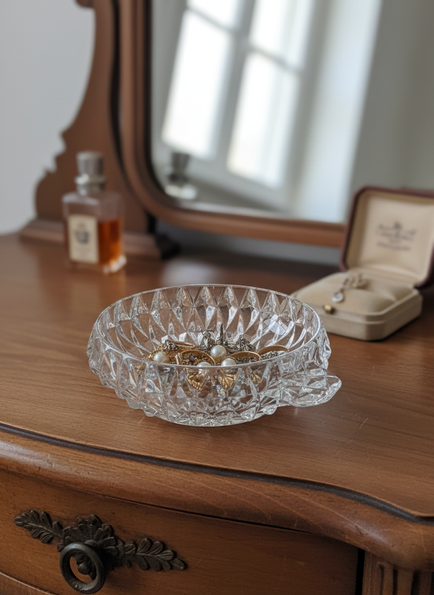Coupelle Antique en Cristal Taillé Main : L'Éclat "Pointes de Diamant" - LVR