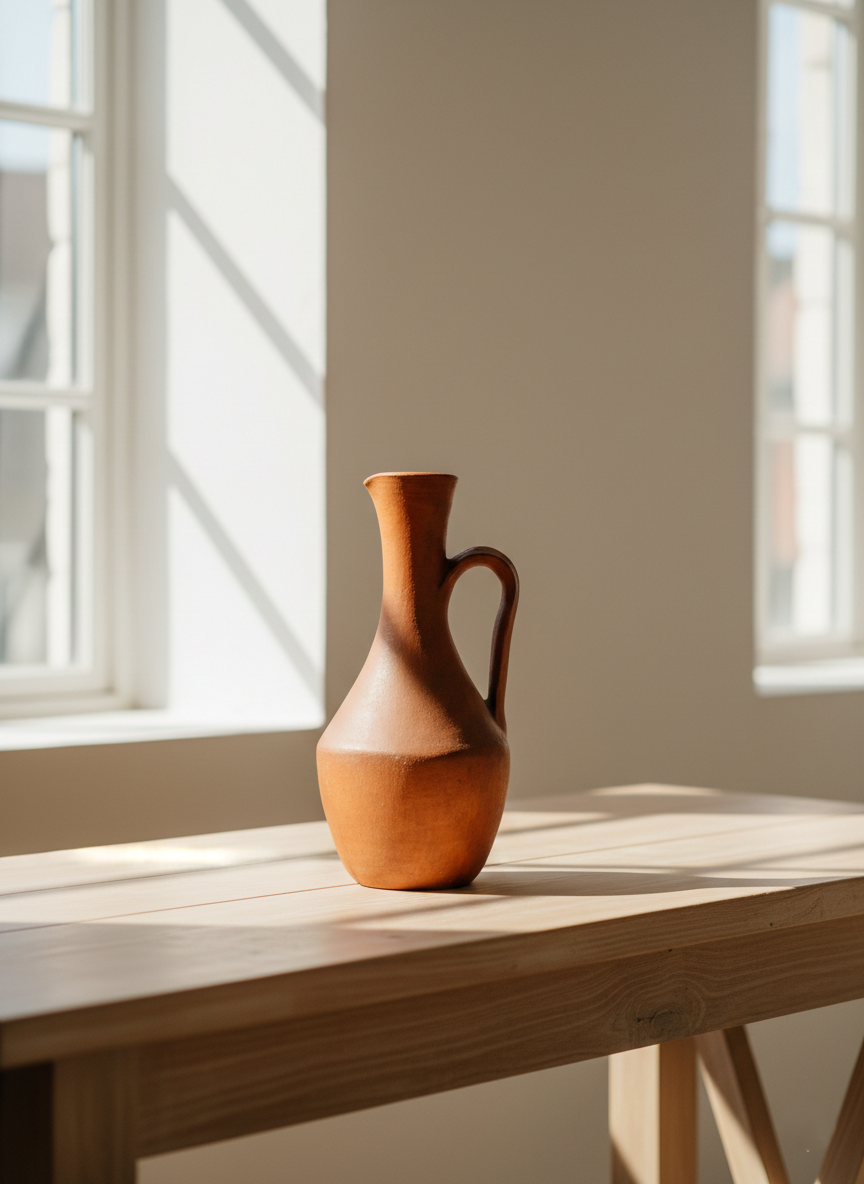 Grande Cruche Anthropomorphe en Terre Cuite – Artisanat XIXe Siècle - LVR