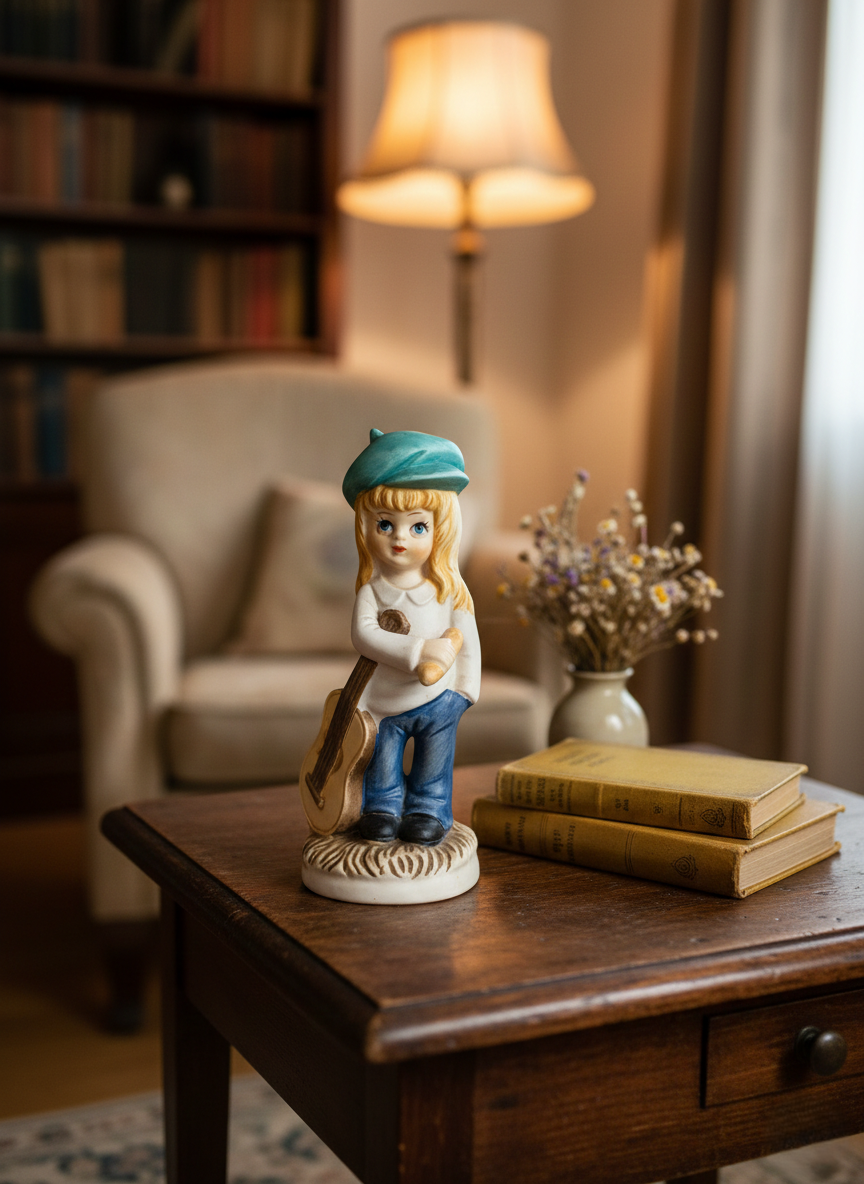 Figurine Vintage "Titi Parisien" – Fillette Gavroche & Baguette (Style Michel Thomas) - LVR