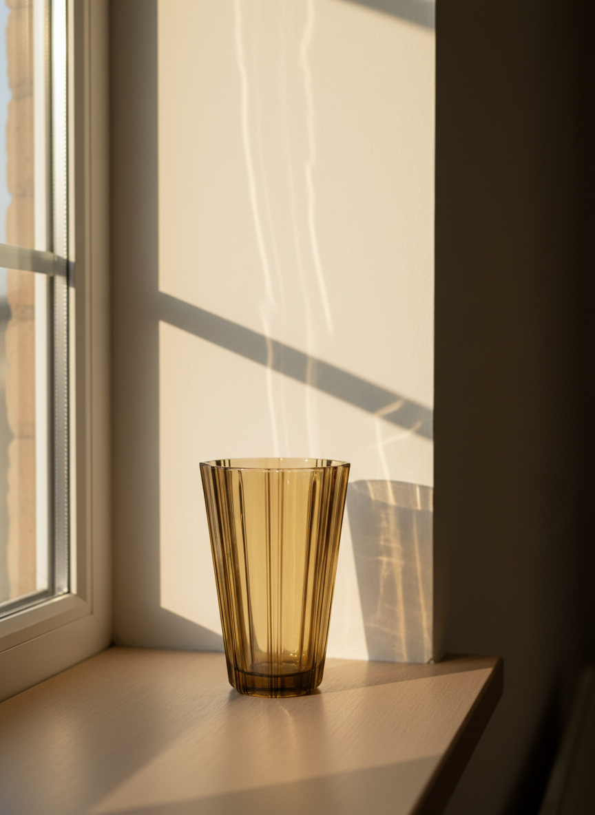 Vase Plissé en Verre Fumé – Design Français (Vintage 70s) - LVR