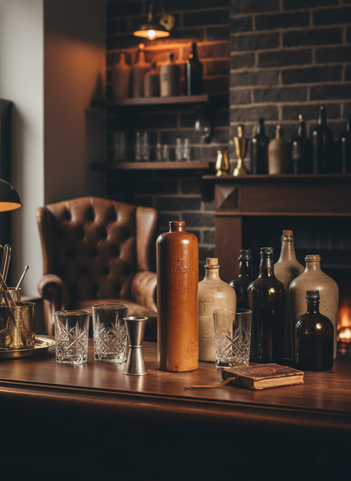 Bouteille de Gin Antique en Grès – Hulstkamp & Zoon & Molyn (Rotterdam, 1860-1920) - LVR