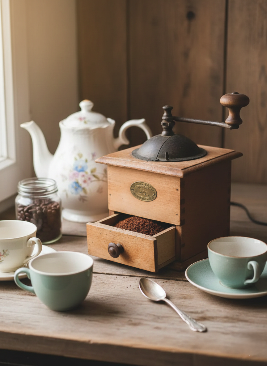 Véritable Moulin à Café Peugeot Frères – Bois Massif Valentigney (Vintage) - LVR