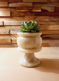 Pot en Onyx & Albâtre Vintage : Sculpture Minérale Translucide (50-70's) - LVR