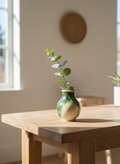 Petit Vase Soliflore Artisanal – Céramique "Goutte" Vert & Beige - LVR