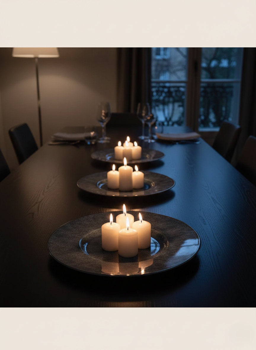 Trio de Plats de Présentation Christofle – Orfèvrerie de Luxe Gris-Bleu (31,5cm) - LVR