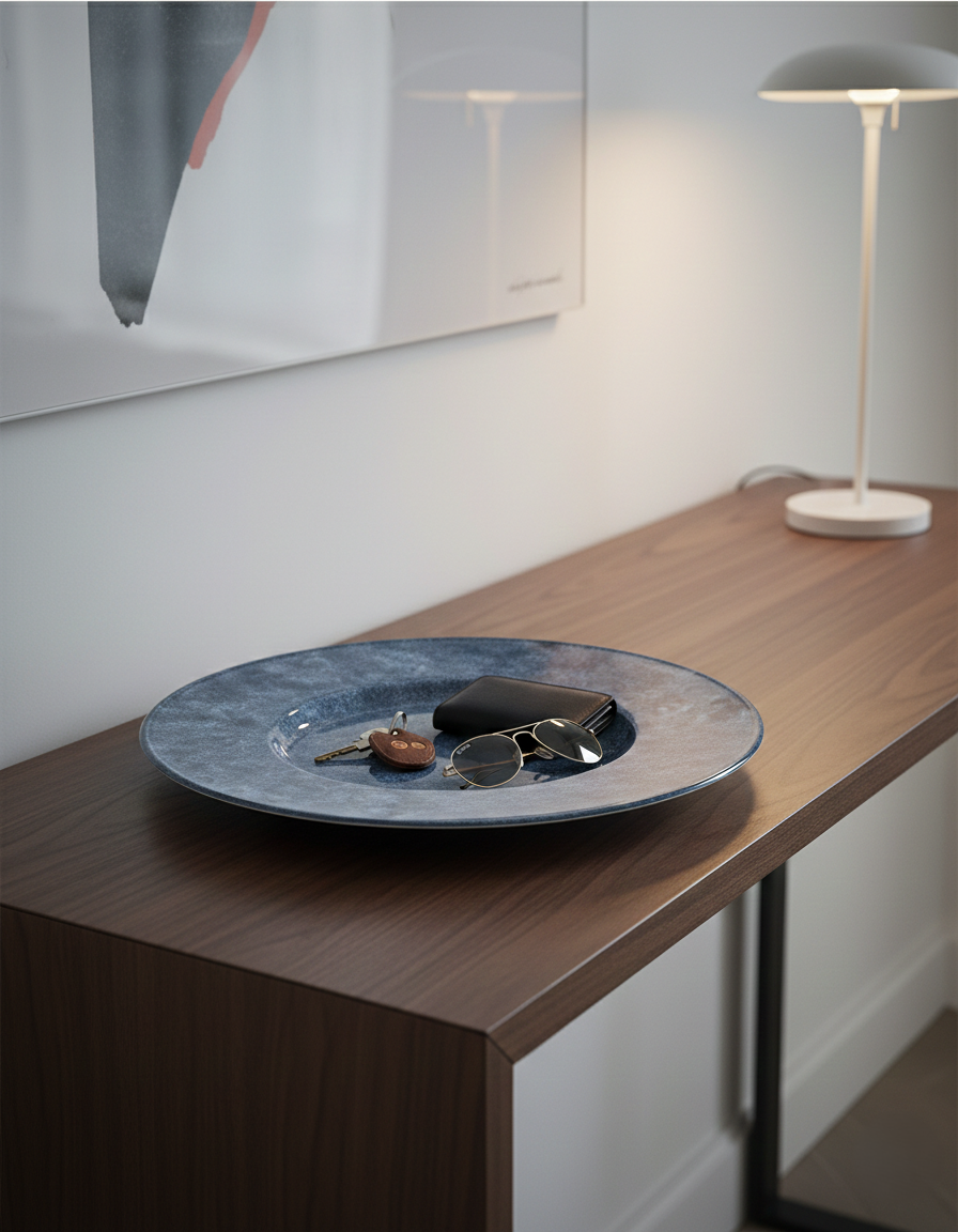Trio de Plats de Présentation Christofle – Orfèvrerie de Luxe Gris-Bleu (31,5cm) - LVR