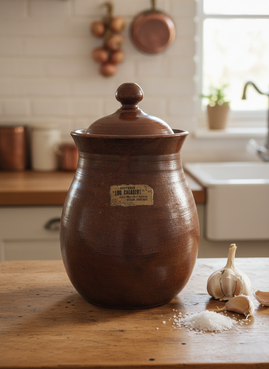 Pot à Confit en Grès avec Couvercle – Lou Calabert (Ardèche, France) - LVR