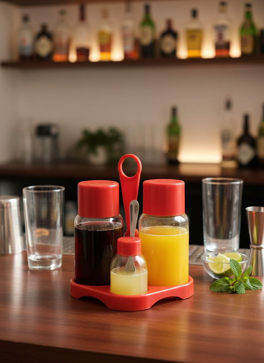 Serviteur à Condiments 80's Rouge Vif : Le Set Collector - LVR